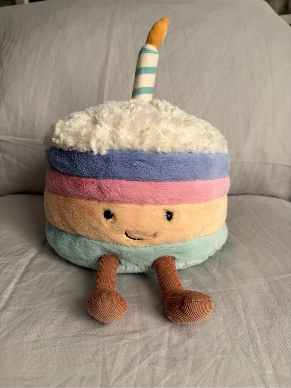 Jellycat Large Amuseables Rainbow Birthday Cake Plush with Candle